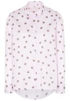 LANGE MOUW BLOUSE 1863 BY ETERNA - PREMIUM TWILL ROZE / GRIJS PRINT