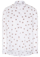LANGE MOUW BLOUSE 1863 BY ETERNA - PREMIUM TWILL WIT/GRIJS PRINT