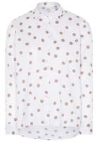 LANGE MOUW BLOUSE 1863 BY ETERNA - PREMIUM TWILL WIT/GRIJS PRINT