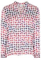 LANGE MOUW BLOUSE 1863 BY ETERNA - PREMIUM VISKOSE ROOD / WIT / BLAUW