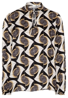 LANGE MOUW BLOUSE 1863 BY ETERNA - PREMIUM ZWART/GRIJS PRINT