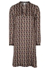LANGE MOUW BLOUSEJURK 1863 BY ETERNA - PREMIUM ANTRACIET / BRUIN PRINT