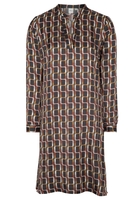 LANGE MOUW BLOUSEJURK 1863 BY ETERNA - PREMIUM ANTRACIET / BRUIN PRINT