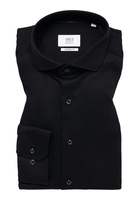 MODERN FIT Jersey Shirt in zwart vlakte