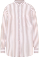 overhemdblouse in hazelnoot gestreept