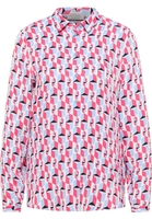 overhemdblouse in hemelsblauw gedrukt