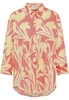 overhemdblouse in koraal gedrukt