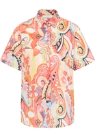 overhemdblouse in koraal gedrukt