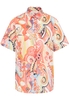 overhemdblouse in koraal gedrukt