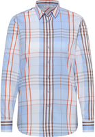 overhemdblouse in lyseblå geruit