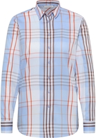 overhemdblouse in lyseblå geruit