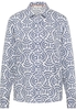 overhemdblouse in navy gedrukt