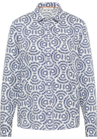 overhemdblouse in navy gedrukt