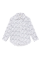 overhemdblouse in navy gedrukt