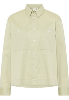 overhemdblouse in saliegroen vlakte