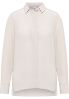 overhemdblouse in taupe vlakte