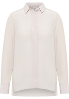 overhemdblouse in taupe vlakte