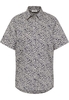 overhemdblouse in wit/navy gedrukt