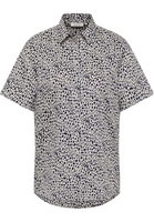 overhemdblouse in wit/navy gedrukt