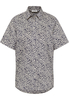 overhemdblouse in wit/navy gedrukt