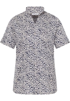 overhemdblouse in wit/navy gedrukt