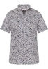 overhemdblouse in wit/navy gedrukt