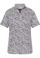 overhemdblouse in wit/navy gedrukt