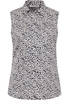 overhemdblouse in wit/navy gedrukt