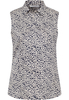 overhemdblouse in wit/navy gedrukt