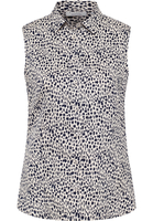 overhemdblouse in wit/navy gedrukt