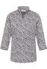 overhemdblouse in wit/navy gedrukt