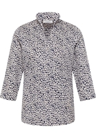 overhemdblouse in wit/navy gedrukt