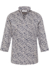 overhemdblouse in wit/navy gedrukt
