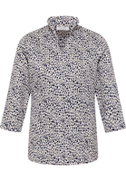 overhemdblouse in wit/navy gedrukt