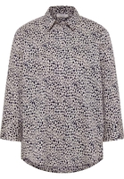 overhemdblouse in wit/navy gedrukt