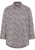 overhemdblouse in wit/navy gedrukt