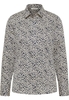 overhemdblouse in wit/navy gedrukt