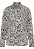 overhemdblouse in wit/navy gedrukt