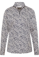 overhemdblouse in wit/navy gedrukt