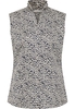 overhemdblouse in wit/navy gedrukt