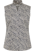 overhemdblouse in wit/navy gedrukt