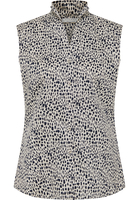 overhemdblouse in wit/navy gedrukt