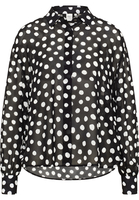 overhemdblouse in zwart gedrukt
