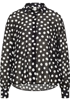 overhemdblouse in zwart gedrukt