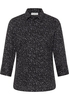 overhemdblouse in zwart gedrukt