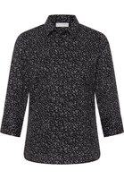 overhemdblouse in zwart gedrukt