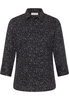 overhemdblouse in zwart gedrukt