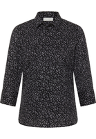 overhemdblouse in zwart gedrukt