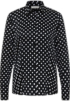 overhemdblouse in zwart gedrukt