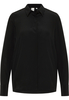 overhemdblouse in zwart vlakte